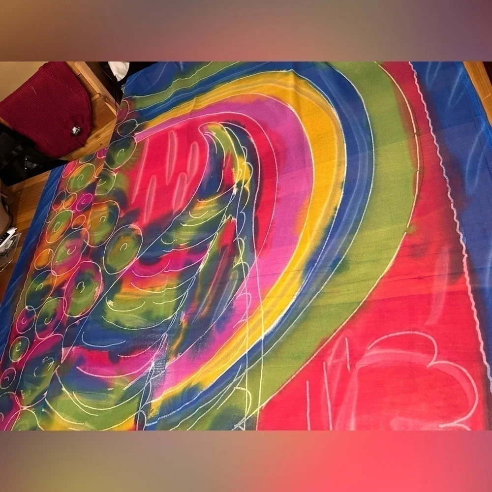 Gorgeous Vibrant and Colorful Jamaican Scarf, OS